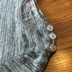 Allison Daley Teal Sweater with Button Accents